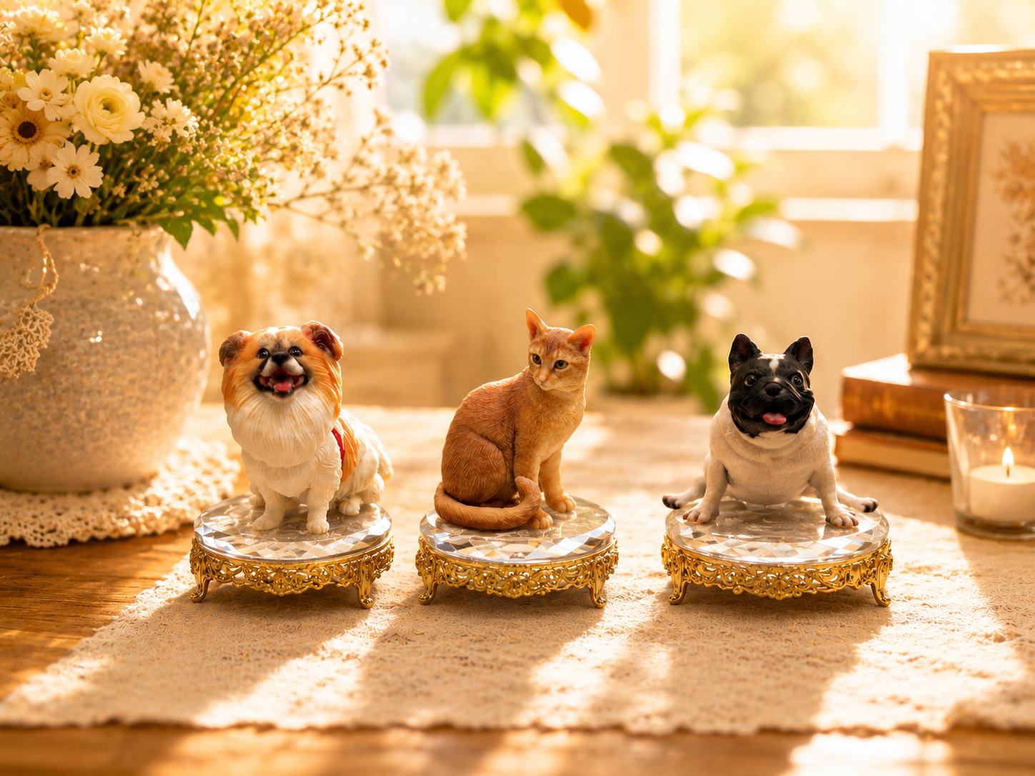 リアルペット3Dフィギュアの仕上がり例(犬・猫)